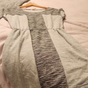 Anthropologie Two-Tone Gray Mini Dress